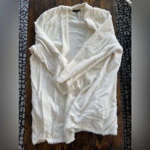 Fuzzy long cream BR cardigan